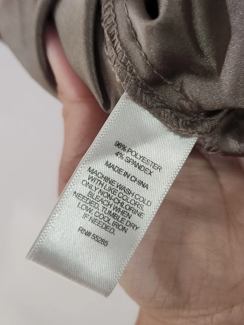 Express Taupe Satin Ruffle Button-Down Blouse Size Medium